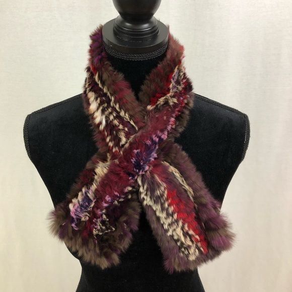 Multicolor Authentic Fur Scarf - Picture 4 of 7